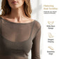 👕 PROMO LIMITÉE 50% DE RÉDUCTION ! ✨ Top Transparent Encolure Bateau – Manches Longues, Superposition, Chic 💫
