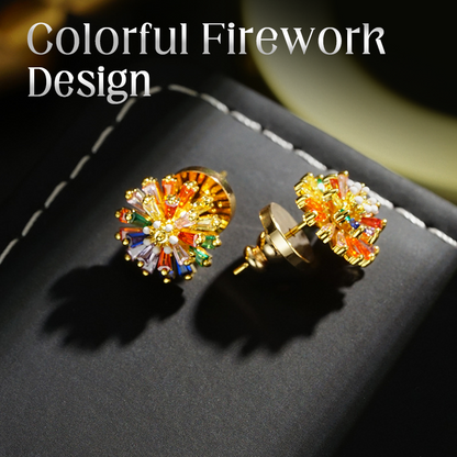 🎆 PROMO LIMITÉE 50% DE RÉDUCTION ! ✨ Boucles d'Oreilles & Collier Feu d'Artifice – Zirconium Cubique, Plaqué 18K 💫