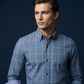 👔 PROMO LIMITÉE 50% DE RÉDUCTION ! 💥 Chemise Homme Coupe Moderne à Carreaux – Boutons Rouges, Col Boutonnière, Tissu Premium ✨
