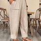 👖 PROMO LIMITÉE 50% DE RÉDUCTION ! ✨ Pantalon Femme Casual à Chevilles Retroussées – Ceinture Élastique, Coupe Ample, Poches Plaquées 🌿