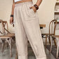 👖 PROMO LIMITÉE 50% DE RÉDUCTION ! ✨ Pantalon Femme Casual à Chevilles Retroussées – Ceinture Élastique, Coupe Ample, Poches Plaquées 🌿