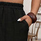 👖 PROMO LIMITÉE 50% DE RÉDUCTION ! ✨ Pantalon Femme Casual à Chevilles Retroussées – Ceinture Élastique, Coupe Ample, Poches Plaquées 🌿