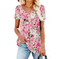 👚 PROMO LIMITÉE 50% DE RÉDUCTION ! ✨ T-shirt Boutonné Floral pour Femme – Fluide, Léger, Polyvalent 🌸