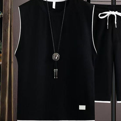 👕 PROMO LIMITÉE 50% DE RÉDUCTION ! ✨ Ensemble Débardeur & Short Homme – Maille Résillé, Taille Ajustable, Minimaliste 🏃‍♂️