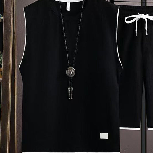 👕 PROMO LIMITÉE 50% DE RÉDUCTION ! ✨ Ensemble Débardeur & Short Homme – Maille Résillé, Taille Ajustable, Minimaliste 🏃‍♂️