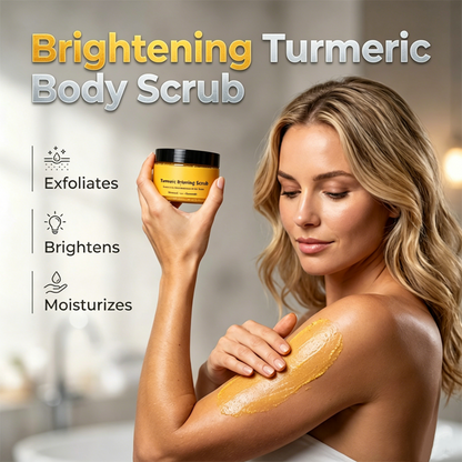 ✨ PROMO LIMITÉE 50% DE RÉDUCTION ! 🌿 Gommage Corporel Exfoliant au Curcuma – Naturel, Éclaircit le Teint, Doux 🌸