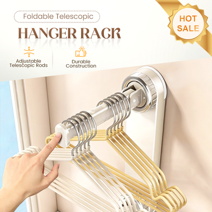 🧺 PROMO LIMITÉE 50% DE RÉDUCTION ! ✨ Étendoir à linge télescopique pliable à ventouses – Stable, Gain de place 🛁