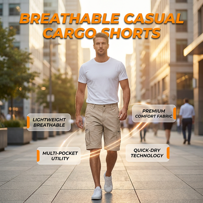 🩳 PROMO LIMITÉE 50% DE RÉDUCTION ! ✨ Short Cargo Homme Fermeture Éclair – Respirant, Poches Sécurisées, Coupe Ample 🏞️