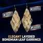 💎 PROMO LIMITÉE 50% DE RÉDUCTION ! 💥 Boucles d'Oreilles Feuilles Ajourées – Filigrane, Légères, Hypoallergéniques ✨