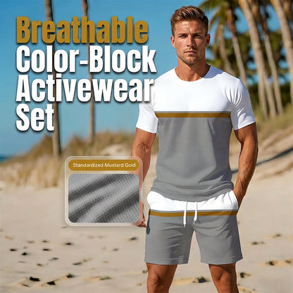 💪 PROMO LIMITÉE 50% DE RÉDUCTION ! 💥 Ensemble Sport Été Homme Color-Block – Micro-Maillet, Coupe Ergonomique, Cordon de Serrage ✨