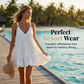 👗 PROMO LIMITÉE 50% DE RÉDUCTION ! 💥 Robe d'Été Col V – Ourlet Bouffant, Bretelles Réglables, Légère ✨