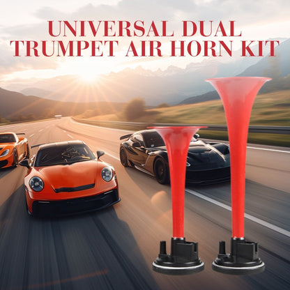 📯 PROMO LIMITÉE 50% DE RÉDUCTION ! 💥 Kit Klaxon Pneumatique Double Trompette – Son Puissant 115dB, Universel 12V ✨