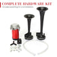 📯 PROMO LIMITÉE 50% DE RÉDUCTION ! 💥 Kit Klaxon Pneumatique Double Trompette – Son Puissant 115dB, Universel 12V ✨