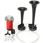 📯 PROMO LIMITÉE 50% DE RÉDUCTION ! 💥 Kit Klaxon Pneumatique Double Trompette – Son Puissant 115dB, Universel 12V ✨