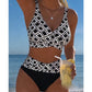 🌴 Soldes 2026 — Plus de 28 000 vendus!🔥 Bikini Deux Pièces Taille Haute – Motif Diamant & Col V ☀️
