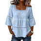🌸 PROMO LIMITÉE 50% DE RÉDUCTION ! 💥 Blouse Boho Col Carré – Dentelle Crochet, Manches Cloche, Respirante ✨