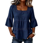 🌸 PROMO LIMITÉE 50% DE RÉDUCTION ! 💥 Blouse Boho Col Carré – Dentelle Crochet, Manches Cloche, Respirante ✨