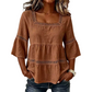 🌸 PROMO LIMITÉE 50% DE RÉDUCTION ! 💥 Blouse Boho Col Carré – Dentelle Crochet, Manches Cloche, Respirante ✨