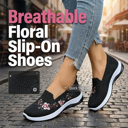 🌸 Soldes 2026 — Plus de 44 000 Vendus ! 👟 Chaussures slip-on en maille à motifs floraux