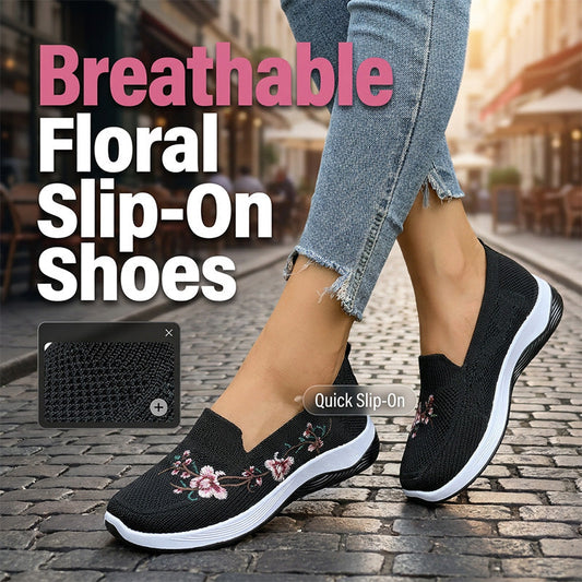 🌸 Soldes 2026 — Plus de 44 000 Vendus ! 👟 Chaussures slip-on en maille à motifs floraux