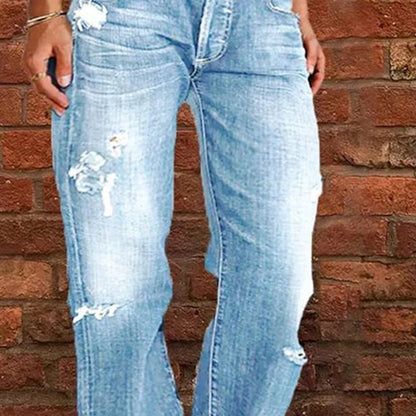 👖 PROMO LIMITÉE 50% DE RÉDUCTION ! 💥 Jean Femme Slim Évasé Déchiré – Distressed, Taille Haute, Lavage Vintage ✨
