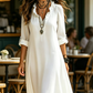 🌸 PROMO LIMITÉE 50% DE RÉDUCTION ! 💥 Robe Maxi Bohème Col V Volanté – Fluide, Manches Réglables, Léger ✨