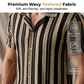 👔 PROMO LIMITÉE 50% DE RÉDUCTION ! 💥 Chemise Homme Respirante à Rayures Verticales – Col Cubain, Coupe Estivale, Tissu Premium ✨