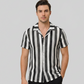 👔 PROMO LIMITÉE 50% DE RÉDUCTION ! 💥 Chemise Homme Respirante à Rayures Verticales – Col Cubain, Coupe Estivale, Tissu Premium ✨