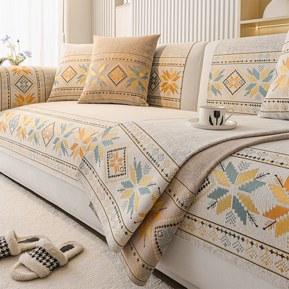 🛋️ PROMO LIMITÉE 50% DE RÉDUCTION ! 💥 Housse Coussin Canapé Bohème Chenille – Motif Géométrique, Anti-Dérapant, Douce ✨