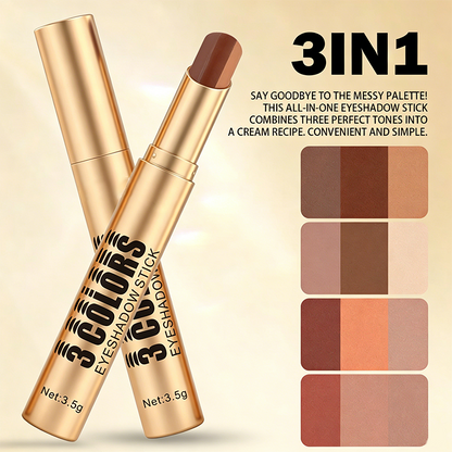 🎨 PROMO LIMITÉE ACHETEZ 1 OBTENEZ 1 GRATUIT ! 💥 Bâton Fard à Paupières Dégradé 3-en-1 – Embout Courbe, Waterproof, Longue Tenue ✨