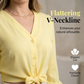 👚 PROMO LIMITÉE 50% DE RÉDUCTION ! 💥 Haut Élégant Col V Taille Nouée – Cordon Ajustable, Tissu Doux, Polyvalent ✨