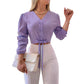 👚 PROMO LIMITÉE 50% DE RÉDUCTION ! 💥 Haut Élégant Col V Taille Nouée – Cordon Ajustable, Tissu Doux, Polyvalent ✨