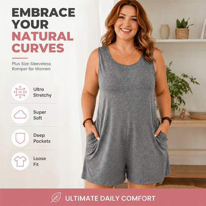 👗 PROMO LIMITÉE 50% DE RÉDUCTION ! 💥 Combinaison Sans Manches Grande Taille – Poches Pratiques, Coupe Fluide, Confort ✨