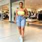 👖 PROMO LIMITÉE 50% DE RÉDUCTION ! 💥 Short Jean Déchiré Grande Taille – Taille Mi-Haute, Tissu Stretch, Tendance ✨