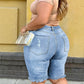 👖 PROMO LIMITÉE 50% DE RÉDUCTION ! 💥 Short Jean Déchiré Grande Taille – Taille Mi-Haute, Tissu Stretch, Tendance ✨
