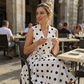 👗 PROMO LIMITÉE 50% DE RÉDUCTION ! 💥 Robe Femme Sans Manches Col V à Pois – Classique, Ceinture Ajustable, Polyvalente ✨