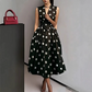 👗 PROMO LIMITÉE 50% DE RÉDUCTION ! 💥 Robe Femme Sans Manches Col V à Pois – Classique, Ceinture Ajustable, Polyvalente ✨