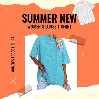 👚 PROMO LIMITÉE 50% DE RÉDUCTION ! 💥 T-shirt Ample d'Été Femme – Coupe Fluide, Coton Doux, Polyvalent ✨