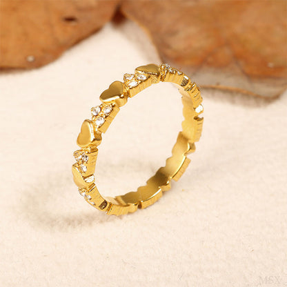 💍 PROMO LIMITÉE 50% DE RÉDUCTION ! 💥 Bague Éternité Cœur Femme – Zircon Micro-Pavé, Acier Inoxydable, Romantique ✨
