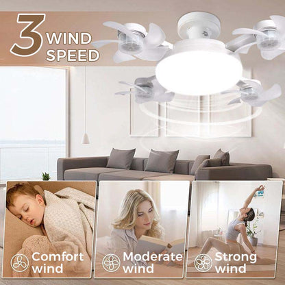 🌀 PROMO LIMITÉE 50% DE RÉDUCTION ! 💥 Ventilateur Plafond LED E27 – Silencieux, Télécommande, Pales Pliables ✨