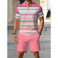 👕 PROMO LIMITÉE 50% DE RÉDUCTION ! 💥 Set 2 Pièces Chemise & Short Homme – Imprimé Numérique, Coupe Athlétique, Infroissable ✨