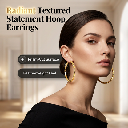 💫 PROMO LIMITÉE 50% DE RÉDUCTION ! 💥 Créoles Texturées Taille Diamant – Facettes Prismées, Fermeture Clip, Éclat Quotidien ✨