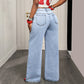 🎉 2026 Soldes — Plus de 40 100 Vendu!👖✨Jean pour femme à taille asymétrique et jambes larges