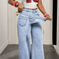 🎉 2026 Soldes — Plus de 40 100 Vendu!👖✨Jean pour femme à taille asymétrique et jambes larges