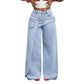 🎉 2026 Soldes — Plus de 40 100 Vendu!👖✨Jean pour femme à taille asymétrique et jambes larges