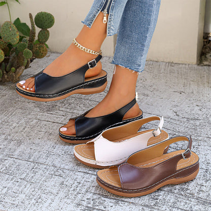 👡 PROMO LIMITÉE 50% DE RÉDUCTION ! 🌺 Sandales Vintage Bout Ouvert pour Femme – Semelle Confort, Bride Réglable, Antidérapantes ✨