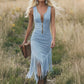 🤠 PROMO LIMITÉE 50% DE RÉDUCTION ! ✨ Robe Slim Western à Franges – Sans Manches, Fermeture Éclair, Style Cowgirl 🌵
