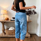 👖 PROMO LIMITÉE 50% DE RÉDUCTION ! ✨ Pantalon Jean Court Extensible Femme – Coupe Barrel, Taille Mi-Haute, Poches Multiples 🌿