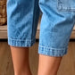 👖 PROMO LIMITÉE 50% DE RÉDUCTION ! ✨ Pantalon Jean Court Extensible Femme – Coupe Barrel, Taille Mi-Haute, Poches Multiples 🌿