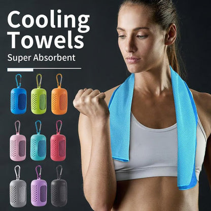 🧊 PROMO LIMITÉE – 1 ACHETÉ = 1 OFFERT ! ❄️ Serviette Rafraîchissante Anti-Transpiration – 90cm, Réutilisable, Portable 🌬️